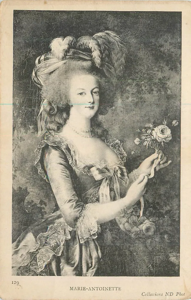 Marie-Antoinette — retrato em preto e branco — Collections ND Phot, n° 129 - Frente