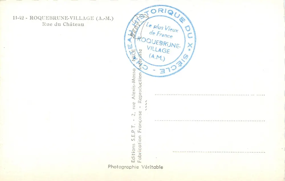 Roquebrune-Village — Rue du Château — Éditions Alexis-Mossa - Back