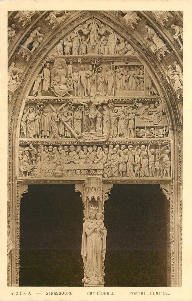 Estrasburgo — Catedral — Portal Central — Editor BRAUN & Cie, Dornach - Frente