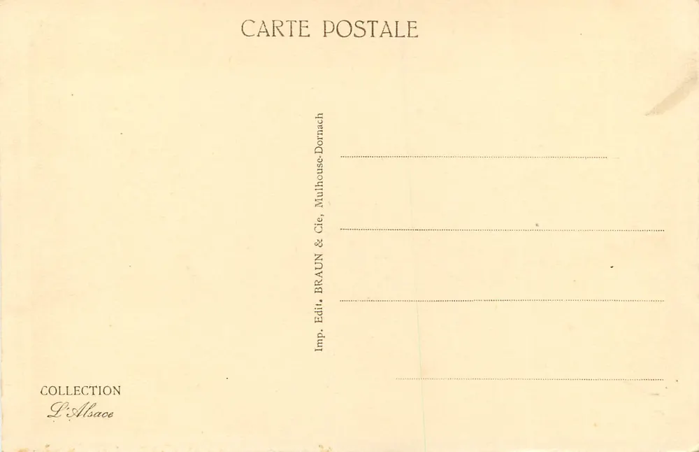 Estrasburgo — A Catedral — editor BRAUN & Cie, Mulhouse-Dornach - Verso