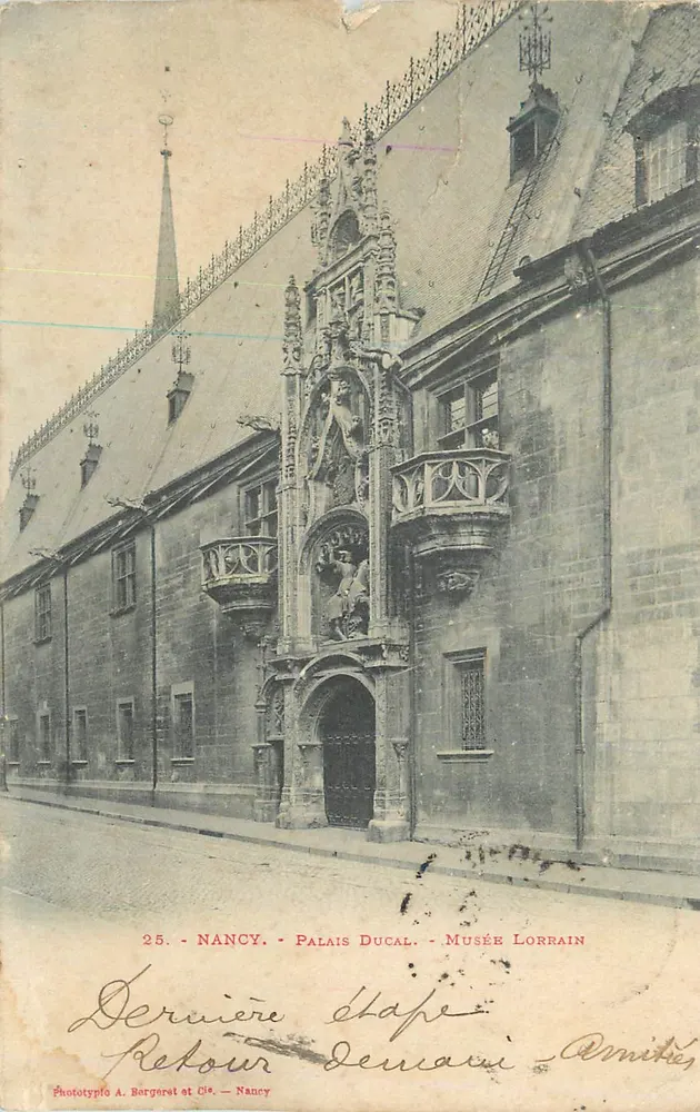 Nancy - Palácio Ducal - Museu Lorrain — Fototipia A. Bargaret et Cie, n°25 - Frente