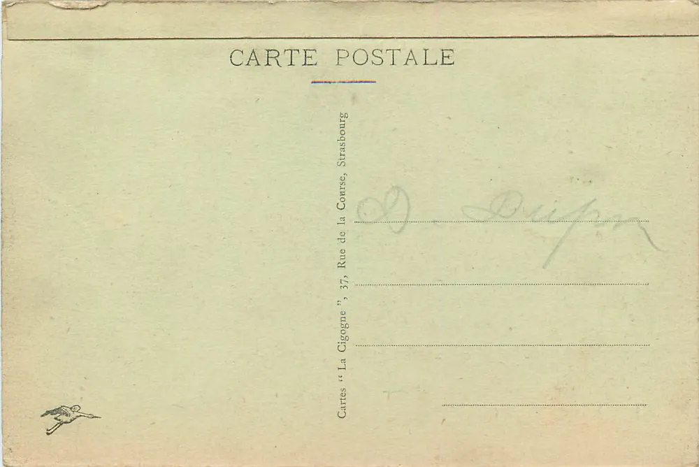 O Hohneck (alt. 1366 m.) visto do Spitzkopfe — Cartas 'La Cigogne', Strasbourg - Verso