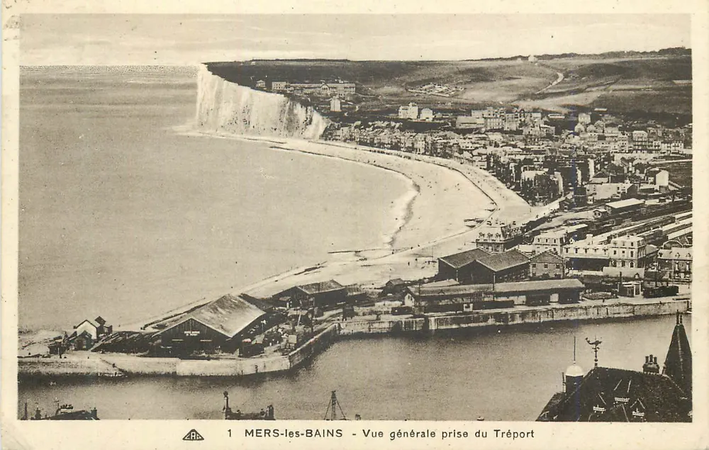 MERS-les-BAINS - Vue générale prise du Tréport - Recto