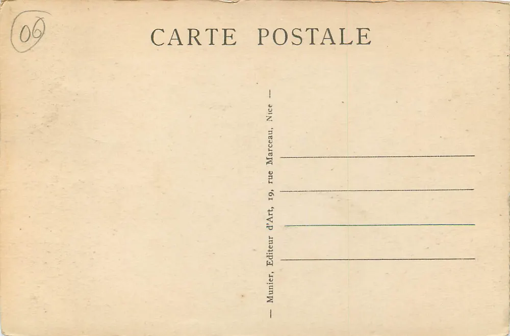 Monaco — Le Palais du Prince — Salle du Trône — Éditeur Munier, Nice - Verso