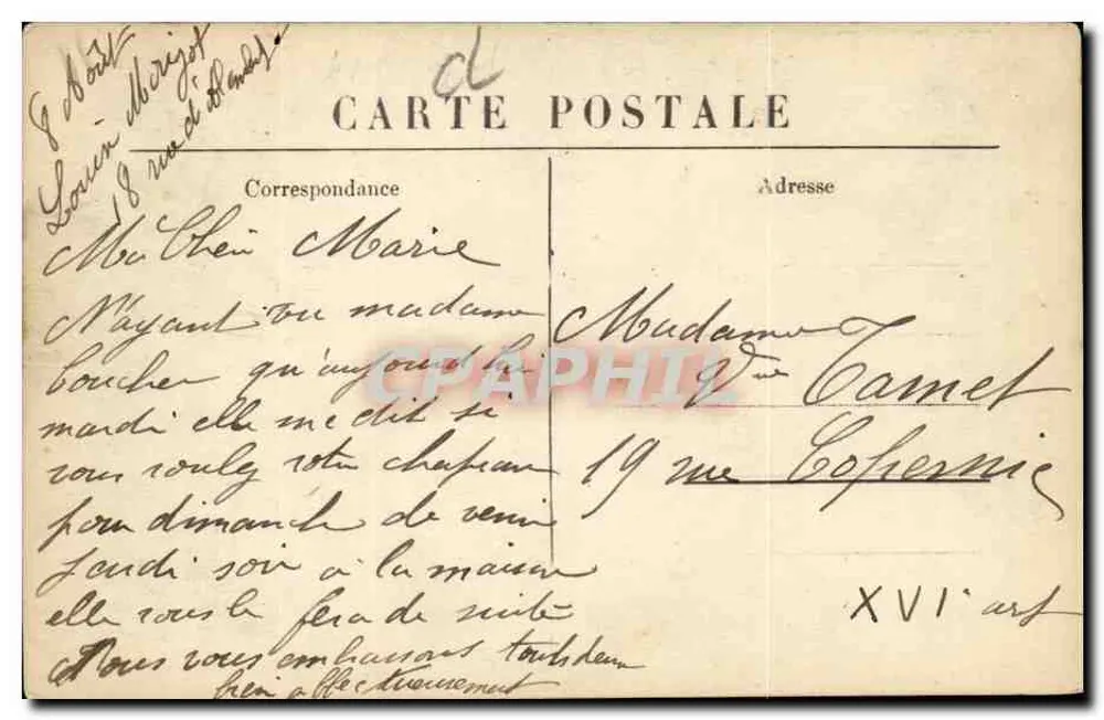 Paris — Lion de Belfort, boulevard Arago et boulevard St-Jacques — F.F. Paris, n° 2775 - Verso