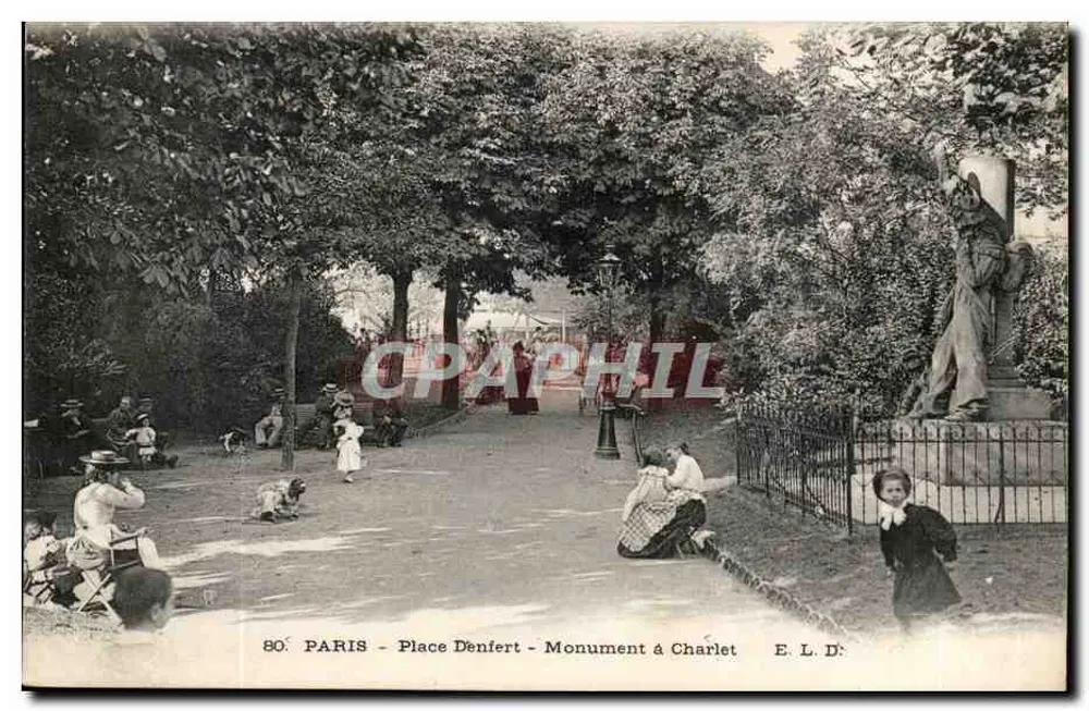 Paris - Praça Denfert - Monumento a Charlet — E. L. D. - Frente