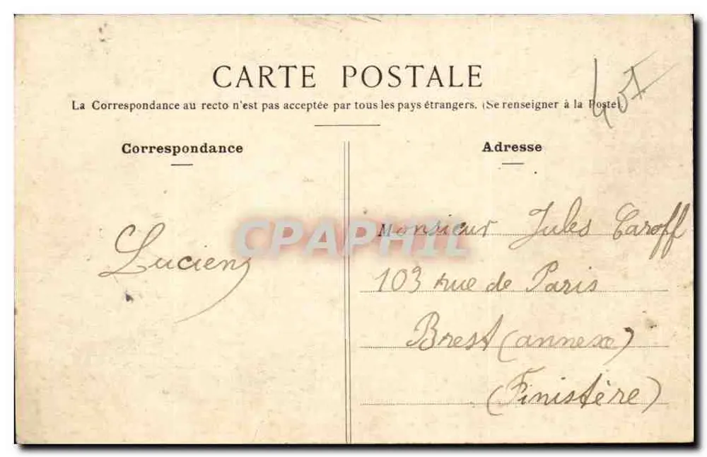 Stara pocztówka Paryż XIV arr. - Plac Denfert-Rochereau — I. Jallet wydawca - Rewers