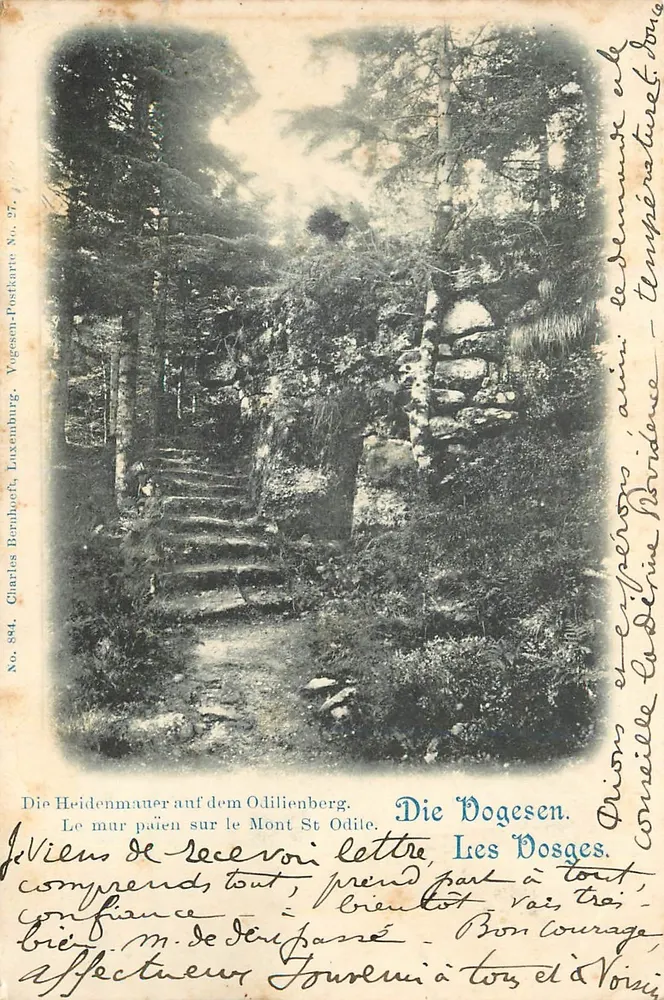 Mur païen sur le Mont St Odile — Les Vosges — Charles Bernhof, No. 584 - Recto