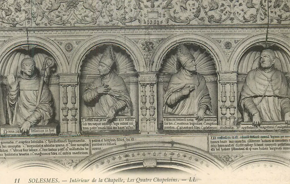 Innenansicht der Kapelle, Die Vier Kaplanen — SOLESMES — LL. - Vorderseite