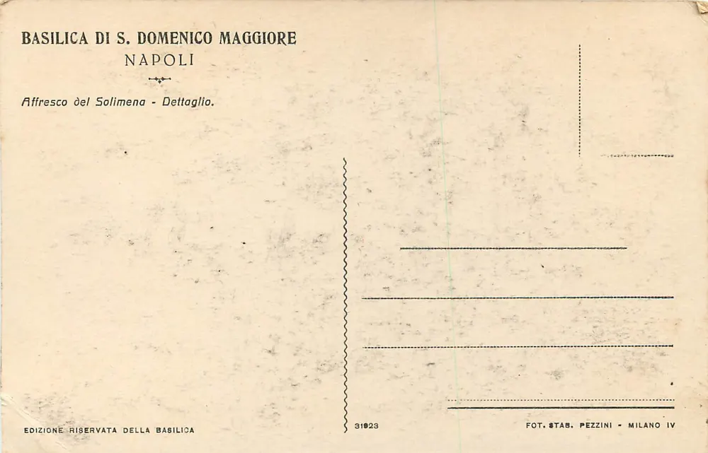 Basilique de S. Domenico Maggiore — détails d'un fresque de Solimena — édition réservée de la basilique, Milan IV - Verso