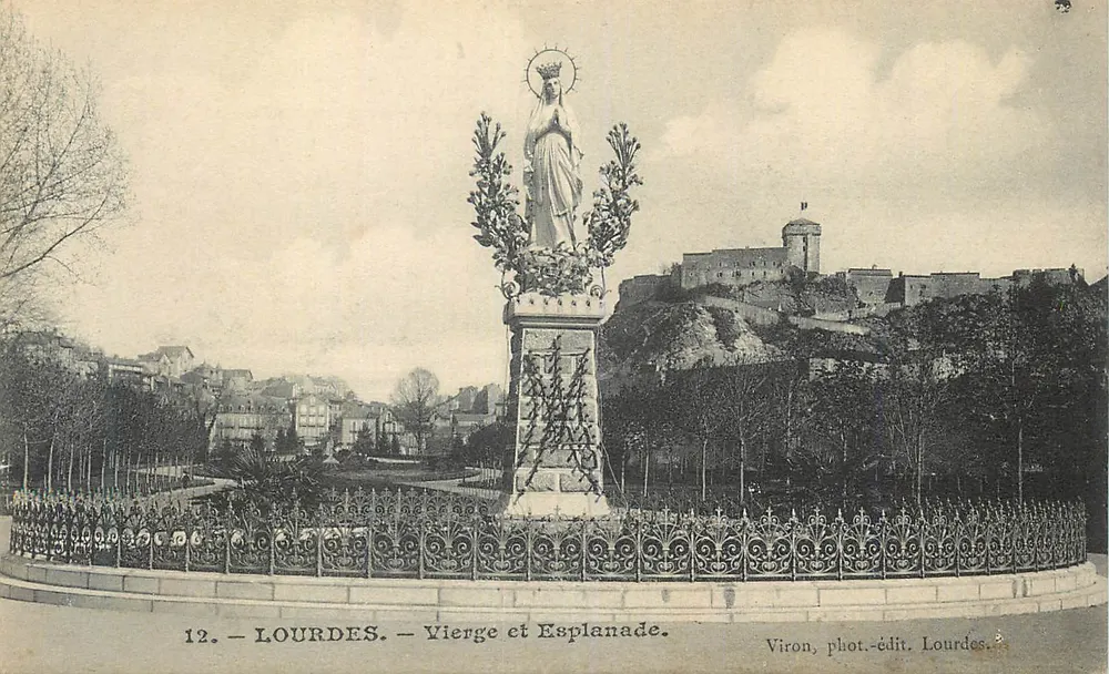 Lourdes — Virgem e Esplanada — Viron, fot.-edit. Lourdes, n°12 - Frente