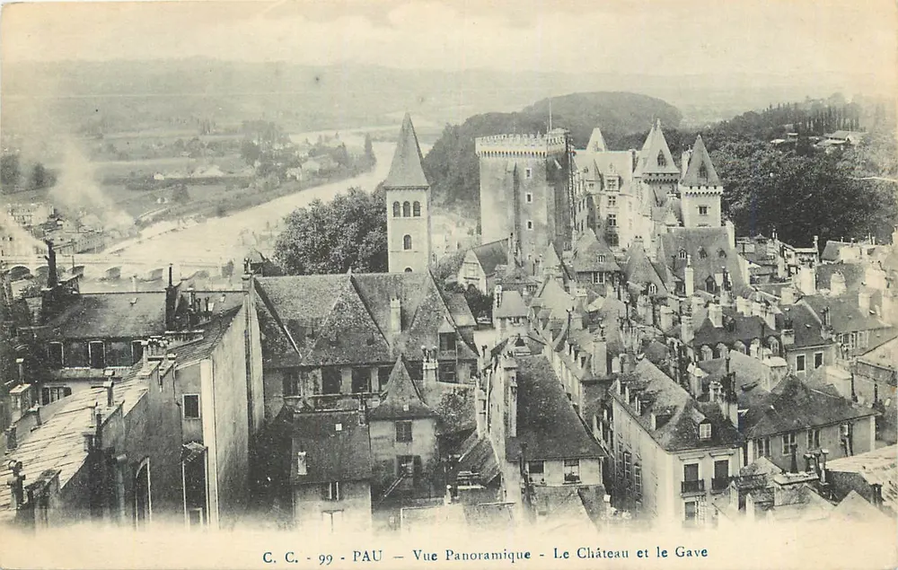 Pau — Panoramablick — Schloss und Gave - Vorderseite