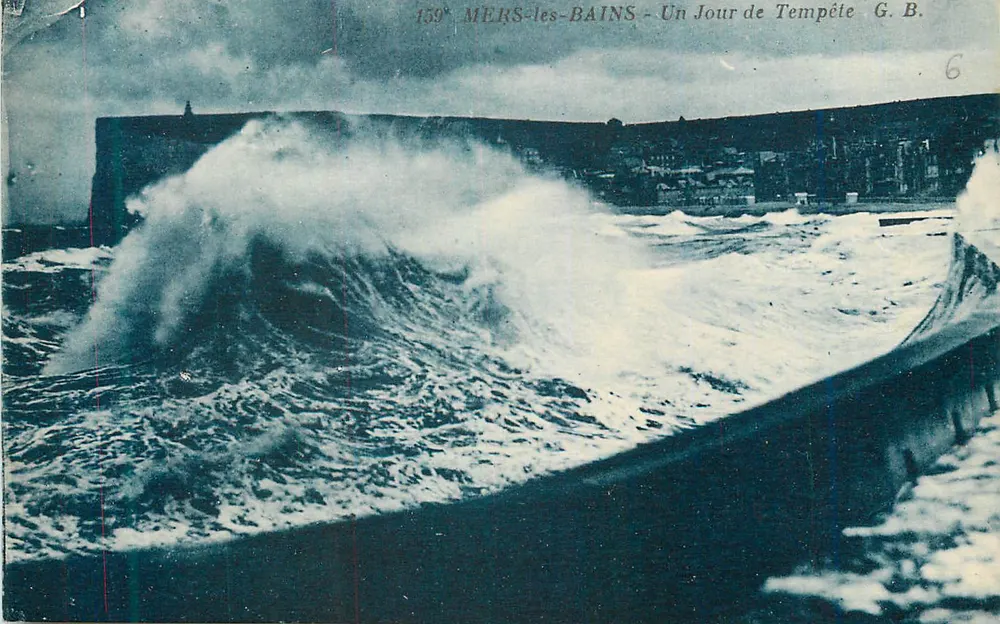 MERS-les-BAINS — Um Dia de Tempestade — G. B. n° 6 - Frente