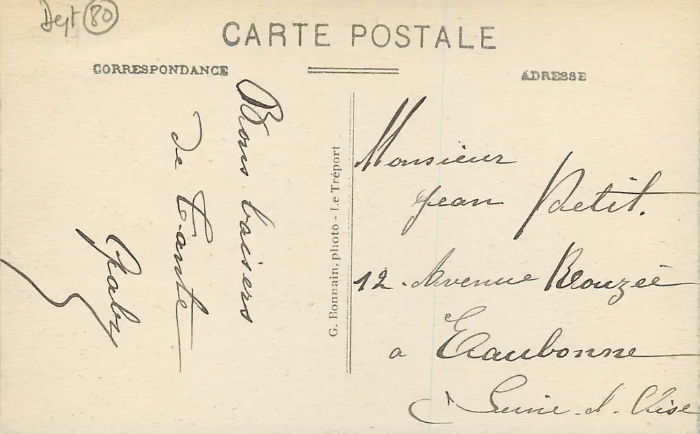 MERS-les-BAINS — Um Dia de Tempestade — G. B. n° 6 - Verso