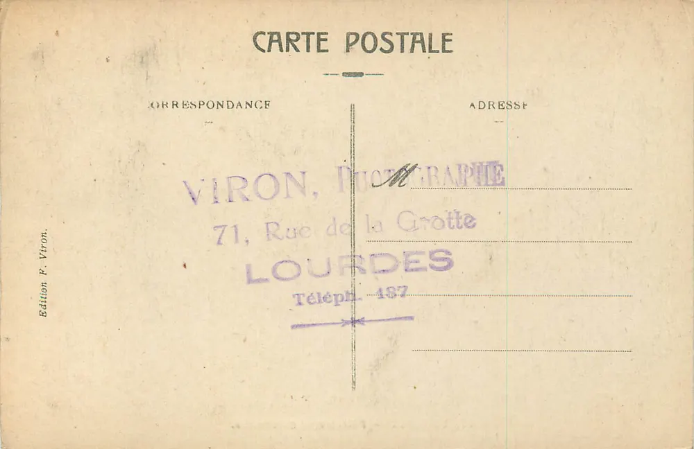 Lourdes — Pelerinagem de Homens — Edição F. Viron, n°97 - Verso