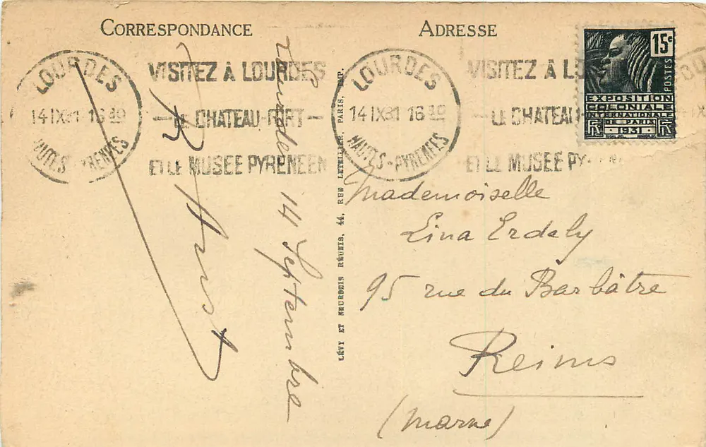 Lourdes — Bénédiction des malades, le Saint-Sacrement — LL - Verso