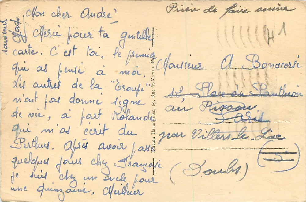 Cheverny - Le Château - L'Escalier — éditeur Harmignies, n°3 - Verso