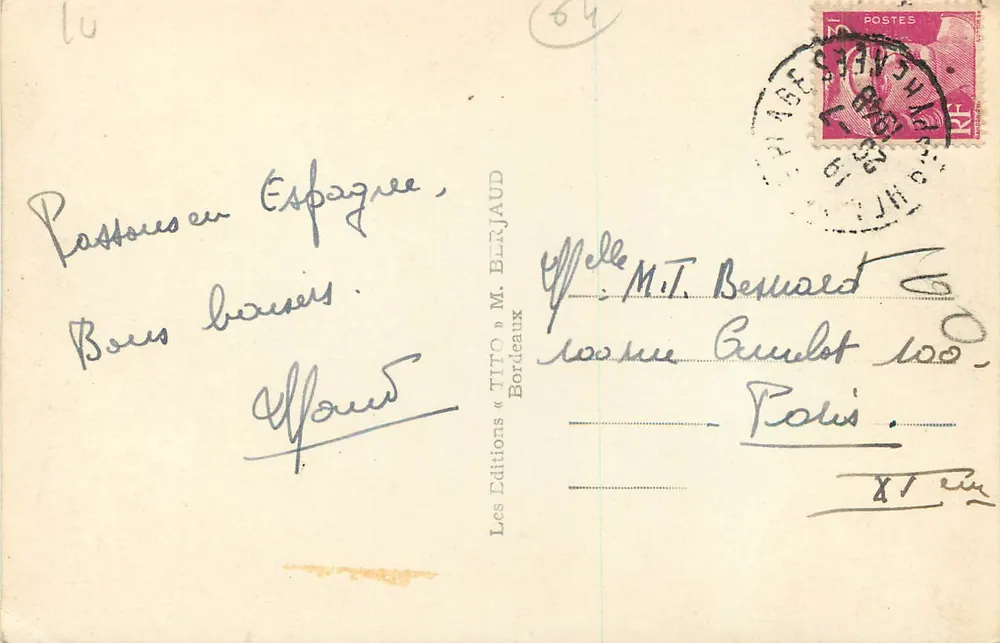 Hendaye (B.P.) — La Ville. Au fond Fontarrable — Tito - Verso