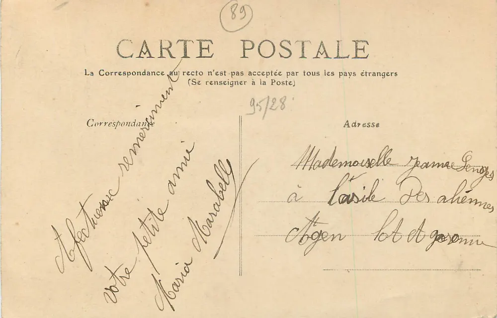 Villeneuve-sur-Yonne — Kirche N.D. (12. Jahrhundert) — Verlag unbekannt, Nr. 21 - Rückseite