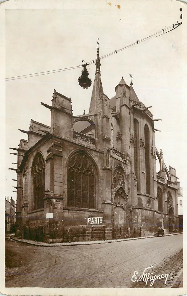 Igreja de Saint-Aspais — Melun (S.-et-M.) — Editor E. Mignon, n° 1029 - Frente