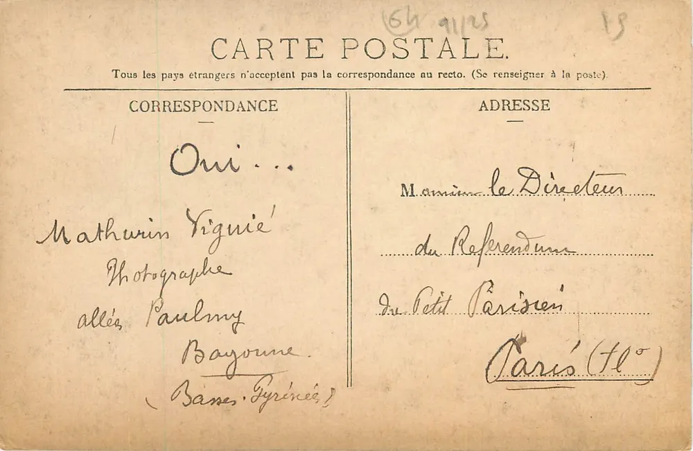 Bayonne — A Catedral — A. Villatte, editor, Tarbes - Verso