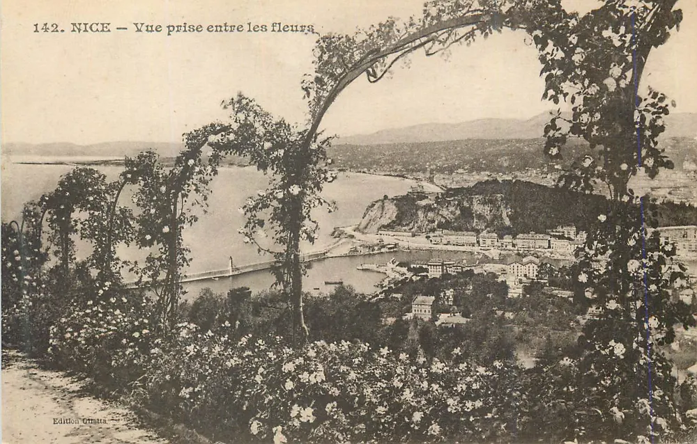 NICE — Uitzicht genomen tussen bloemen — Uitgave Giletta, n° 142 - Voorkant