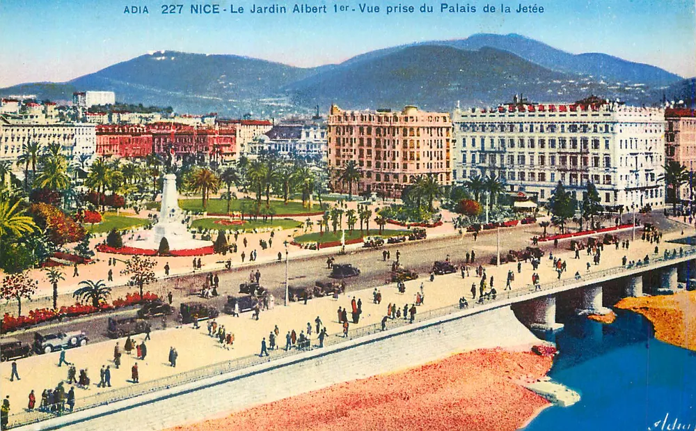 Nice - Le Jardin Albert 1er - Vue prise du Palais de la Jetée - Recto