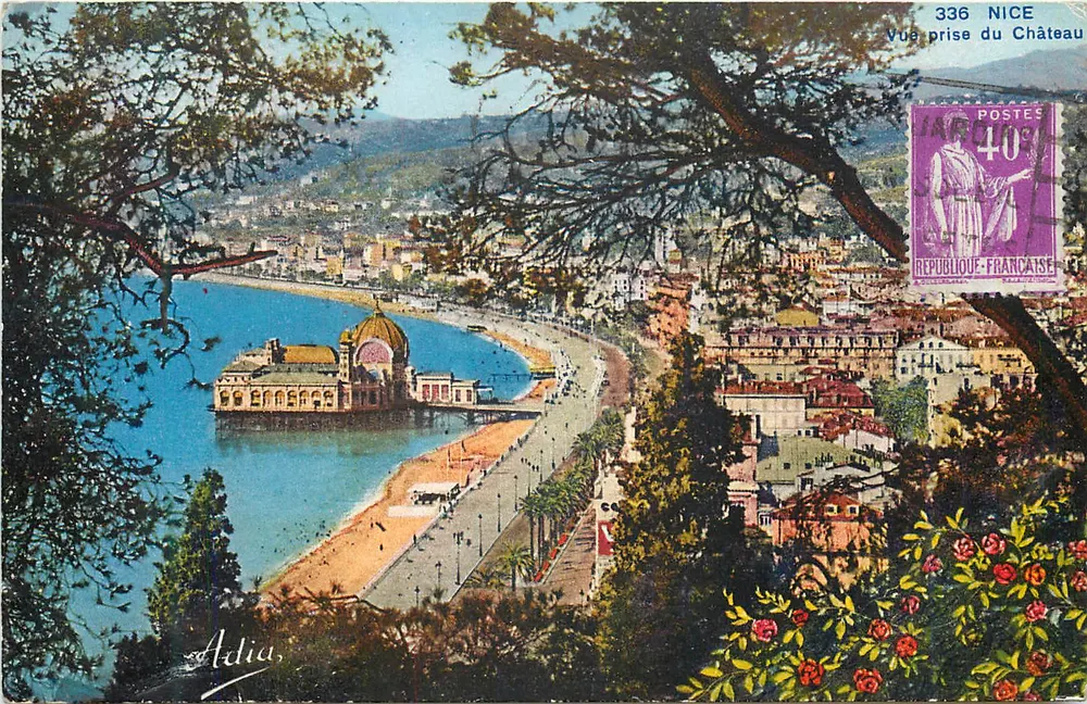 Vista tirada do Castelo — Nice — editor Adlia, n° 336 - Frente