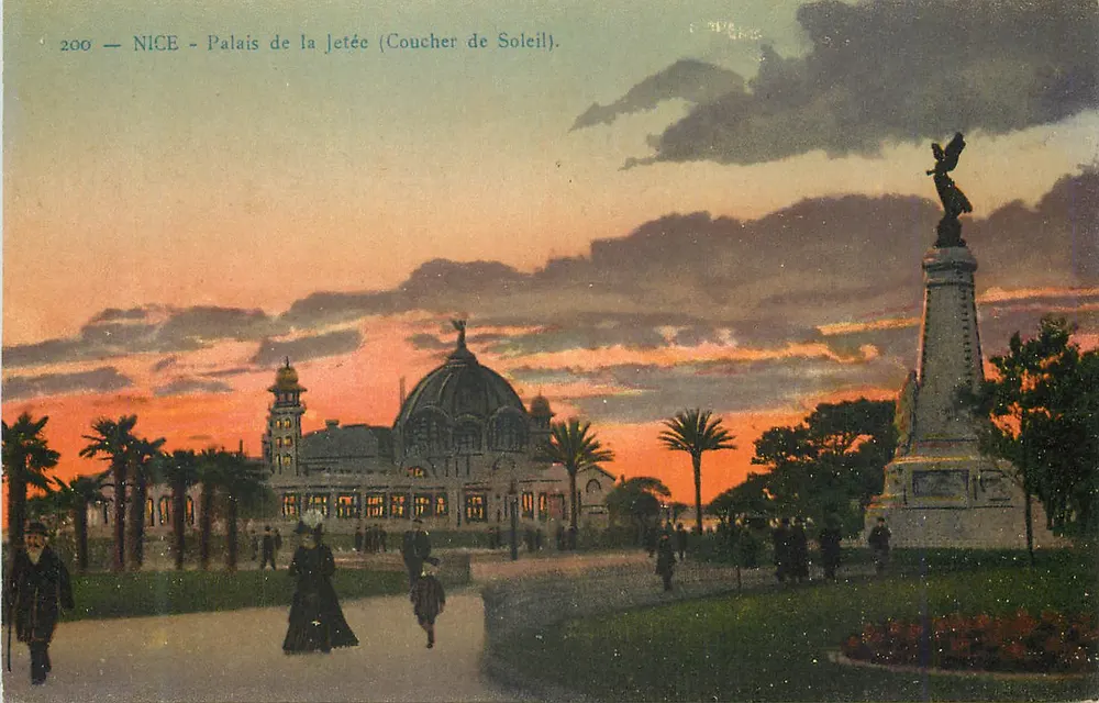 NICE - Palácio da Jetée (Pôr do Sol) — Edição Hélia Philil, Nice, n° 200 - Frente