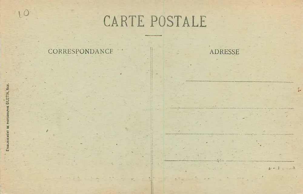 Nice - Vue générale - Baie des Anges - Vue prise du Château — Édition Gilotta, n°5 - Verso