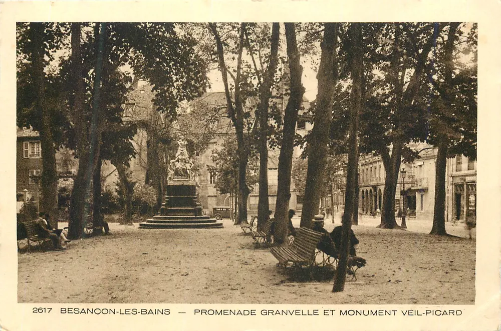 Besançon-les-Bains — Promenade Granvelle und Denkmal Veil-Picard — Nr. 2617 - Vorderseite