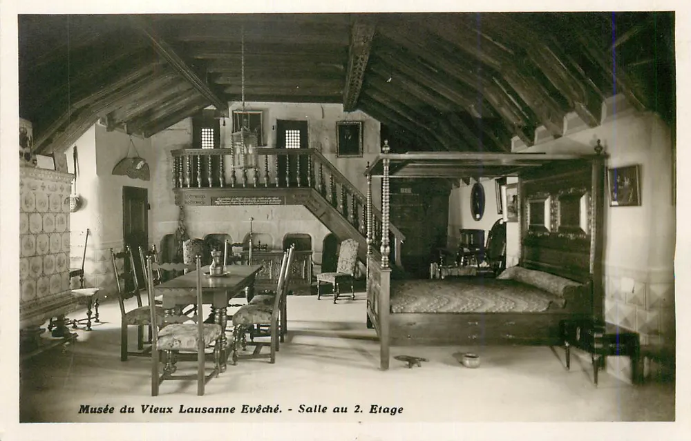 Musée du Vieux Lausanne Evêché — Zimmer im 2. Stock — GARRAUX, Lausanne - Vorderseite