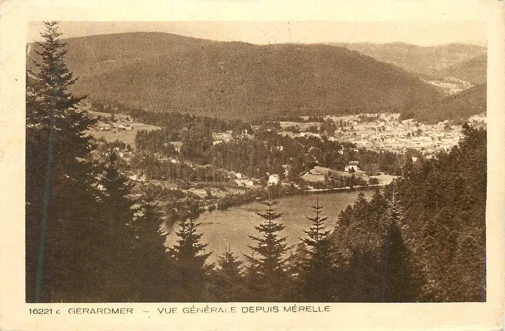 Gérardmer — Vista geral desde Mérelle — Braun & Cie, Imp. Edit. Mulhouse-Dornach - Frente