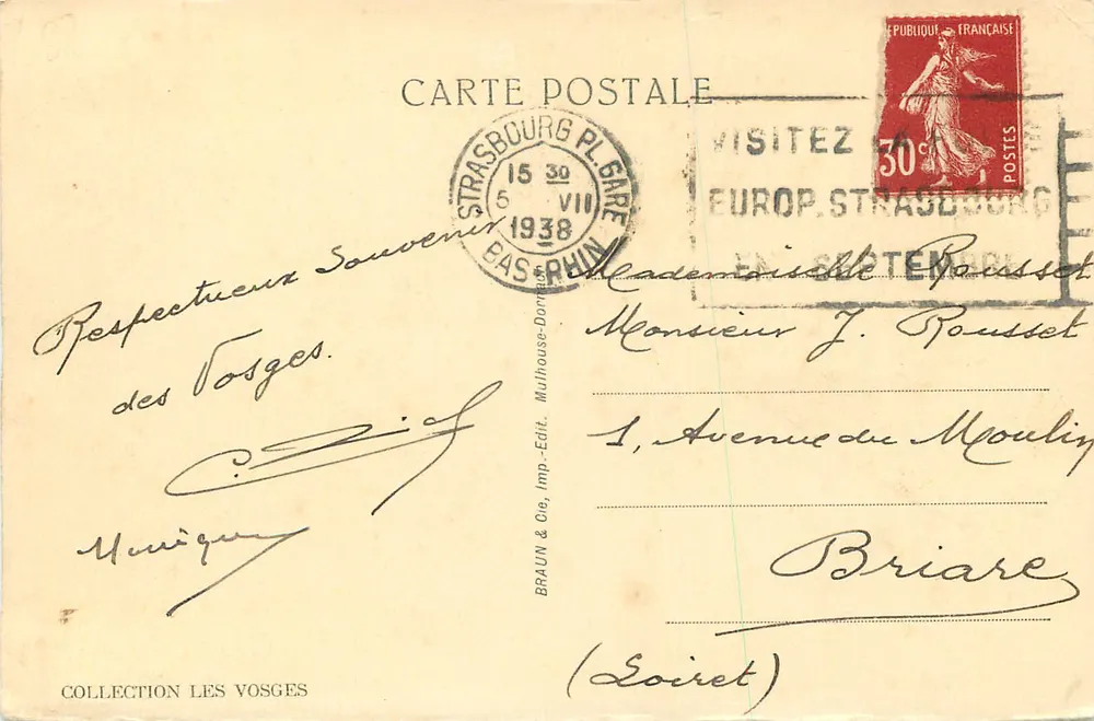 Gérardmer — Vista geral desde Mérelle — Braun & Cie, Imp. Edit. Mulhouse-Dornach - Verso