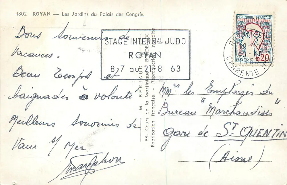 Royan — Os Jardins do Palácio dos Congressos — Editor M. Berjaud - Verso