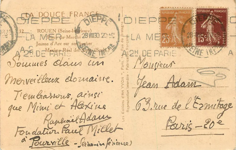 Joan of Arc on her pyre — Place du Marché — Éditions d'Art Yvon, n° 32 - Back