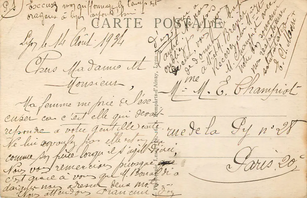 Lyon — Le pont de l'Université - Les Facultés — Lyon Illustré n°152 - Verso