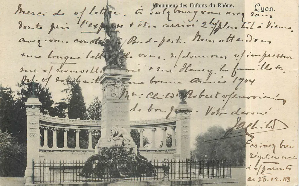 Monumento dos Filhos do Ródano — Lyon — editor anônimo, número de série não visível - Frente