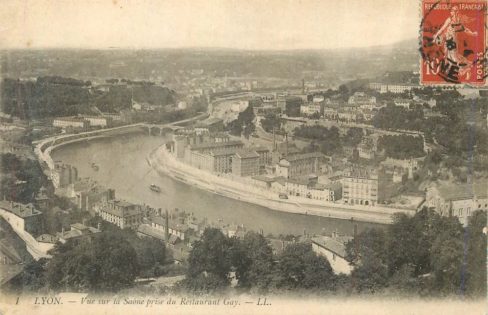 LYON — Ansicht der Saône vom Restaurant Gay — LL. - Vorderseite