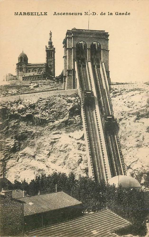 Marseille — Lift N.-D. de la Garde — Antieke ansichtkaart - Voorkant
