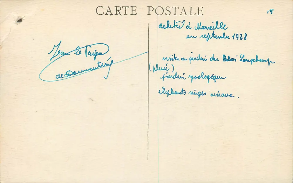 Marselha — Palácio Longchamp — Jardim zoológico - Verso