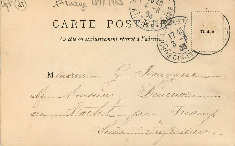 Bordeaux — Ruinen des Palais-Gallien — W.F. Déposé - Rückseite