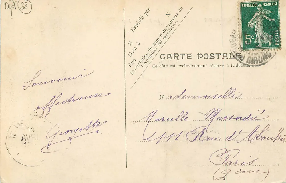 Bordeaux — Most Żelazny — V.P. Paris. Nr 51 - Rewers
