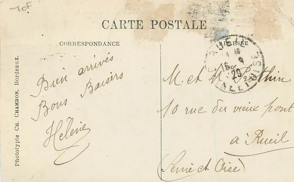 Bordeaux — Rostralkolonnaden und Denkmal der Girondinen — C. B. - Rückseite