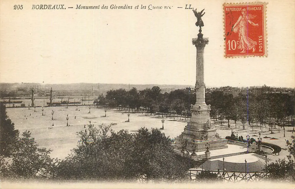 Bordeaux — Monument dos Girondinos e os Quincence — LL. 205 - Frente