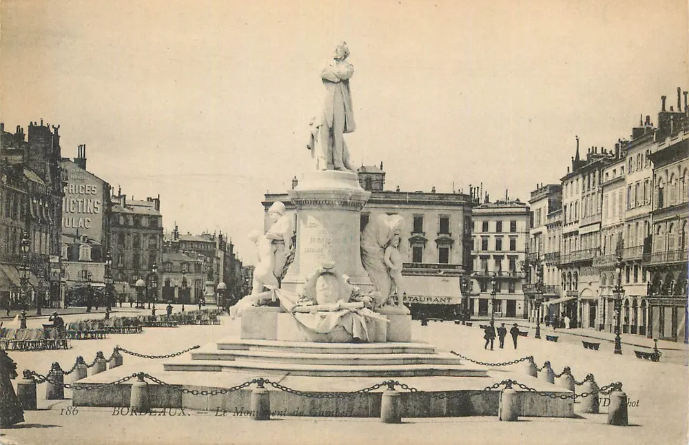 Bordeaux — O Monumento de Gambetta — editor ND phot, n° 186 - Frente