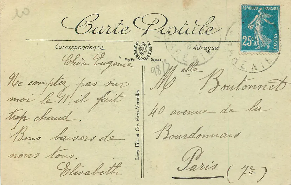 Poitiers — A Prefeitura — L.I. - Verso