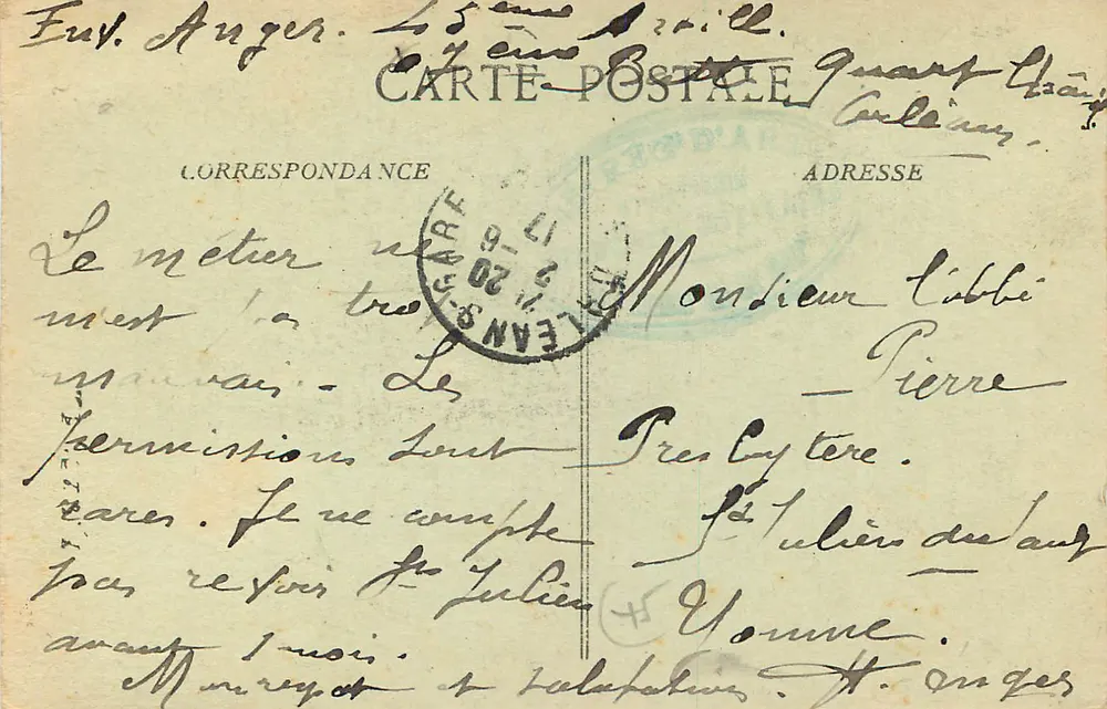 Orléans (Loiret) — A Catedral — Editor desconhecido, n° 402 - Verso