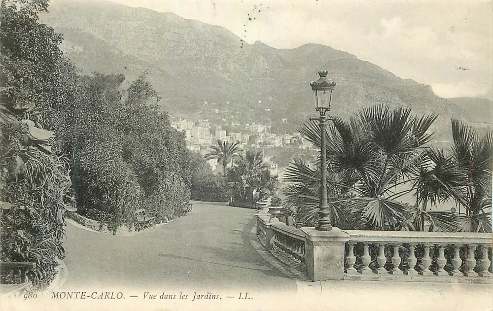 Monte-Carlo — Vista en los Jardines — LL. — N° 980 - Anverso