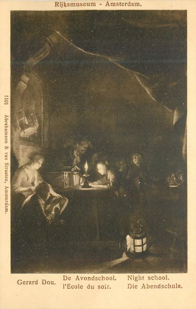 Gerard Dou — De Avondschool — Abrahamson & van Straaten, Amsterdam, n°1101 - Recto
